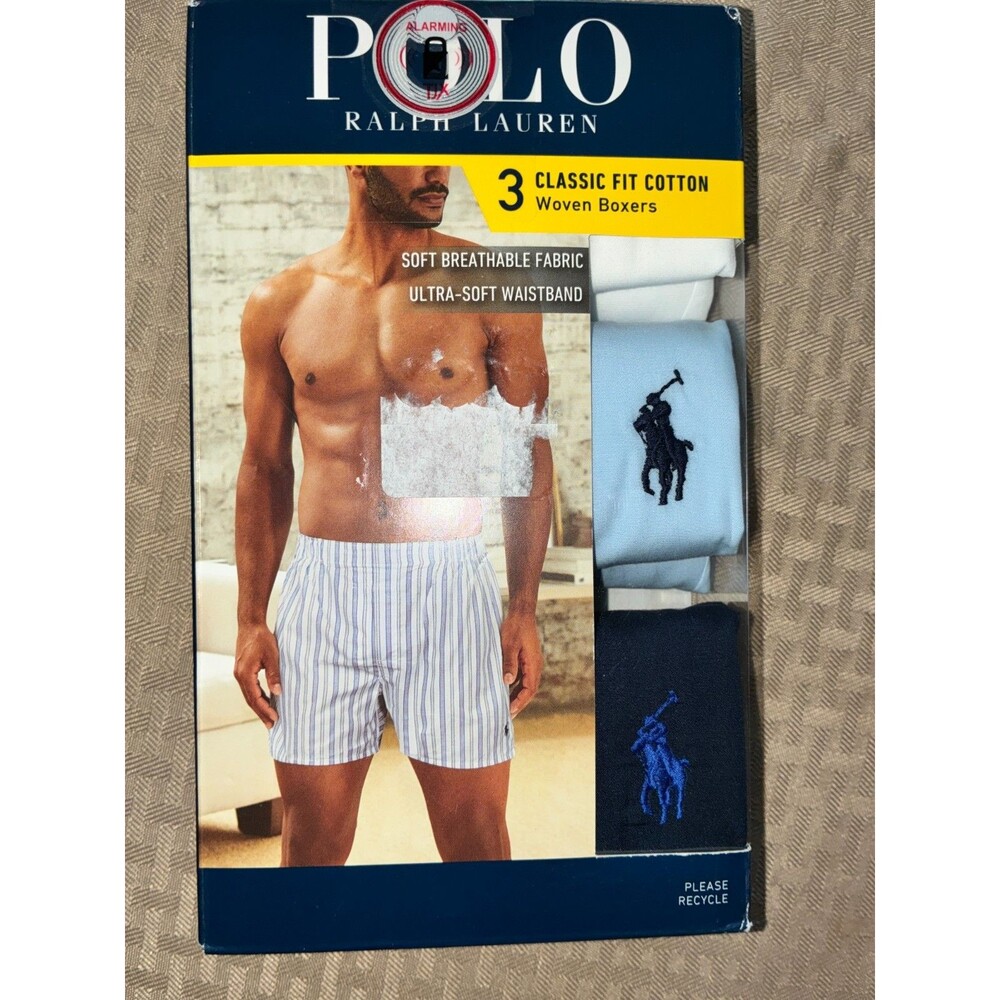 Polo Ralph Lauren Men’s 3-Pack Woven Boxer Shorts Classic Fit Cotton New sz S
